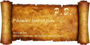 Pázmán Dorottya névjegykártya